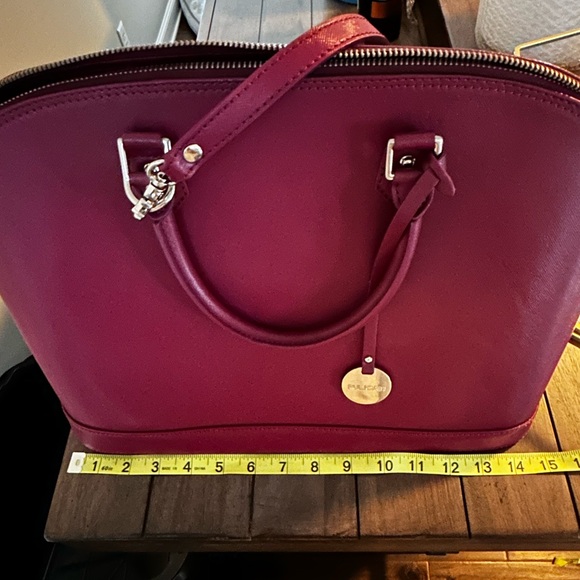 PULICATI Purple Bugatti Saffiano Handbag w/ strap - Picture 7 of 7